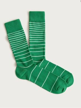J crew clover green Microstripe socks